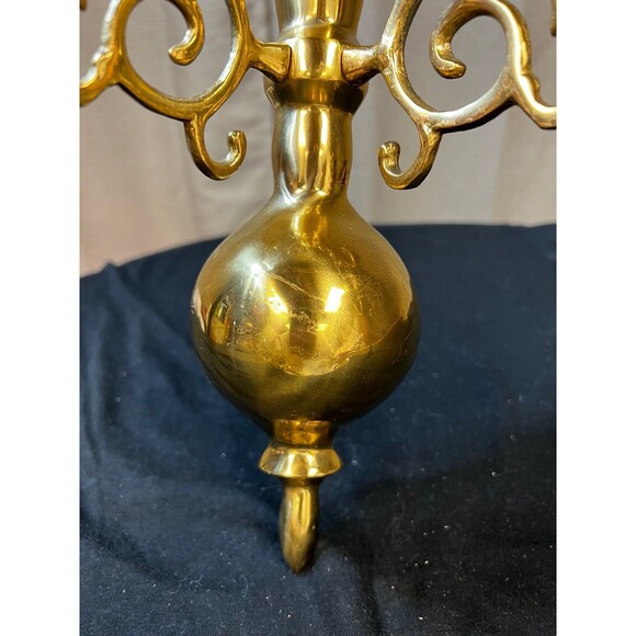 Vintage brass double wall sconces for 1” taper candles set of 2 - Picture 10 of 11
